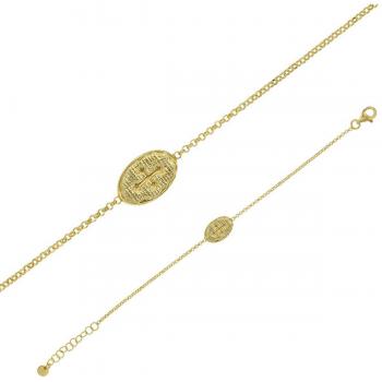 Bracciale “Croce d’Oro” Artigianale 15x10 mm – Les Trésors De Lily [R5487]