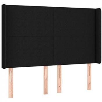 Testiera a LED Nera 147x16x118/128 cm in Tessuto cod mxl 50721