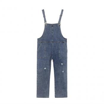 Pregnant Women's Plus Size Denim Bib Pants