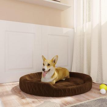 Lit pour chien marron en peluche 70x55x23 cm