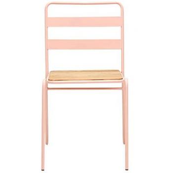 Versatile Pink Metal Outdoor Dining Chair