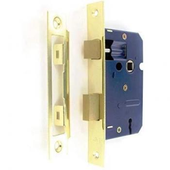 Securit 3 Lever Sashlock, Brass Finish, Includes 2 Keys (BP 63mm)
