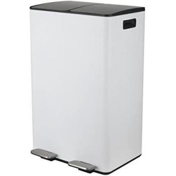 Cubo 2x30L Alía Basura con Pedal Blanco Mate