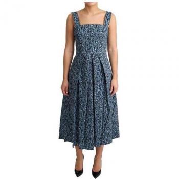 Gabbana Trapezio Blu: Abito con Cuori in Cotone, XS (IT38)