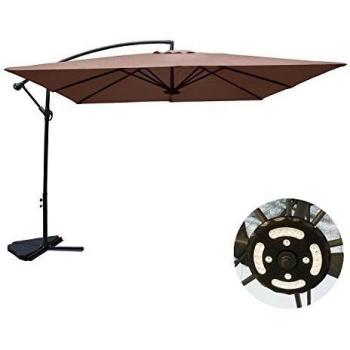 CONCEPT U Ombrellone Decentrato Con Led Cioccolato 3 X 3 M Solenzara