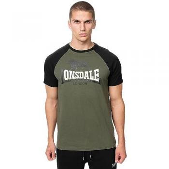 T-Shirt Lonsdale Magilligan Oliva/Nero Uomo S a 3XL