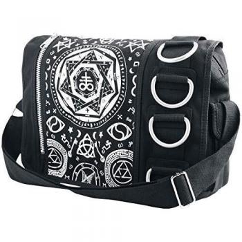 Banned Alternative Pentagram Crossbody Bag schwarz