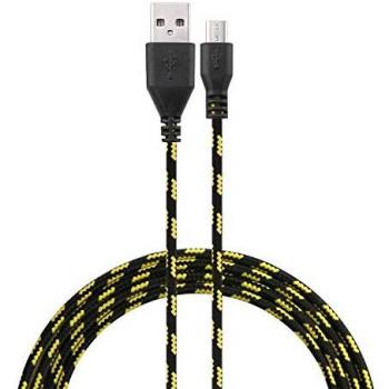 Tresse câble Xbox One 3 m – connecteur micro‑USB, tissu nylon