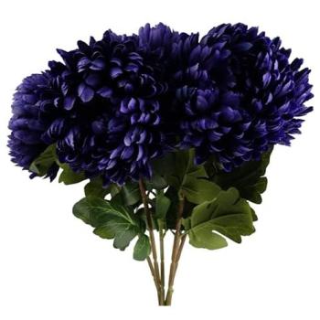 Silk Purple Reflex Chrysanthemums – 6-Pack, 75 cm Tall