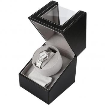 Montre enrouleur automatique de luxe avec moteur, support d'affichage noir et marron