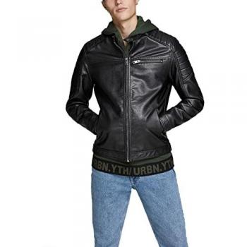 Jack&Jones Rocky Jacke aus Kunstleder 12147218 Schwarz Regular Fit