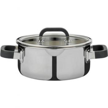FUSION2+ Bratentopf mit Glasdeckel – 24 cm, 4,7 Liter, Edelstahl 18/10