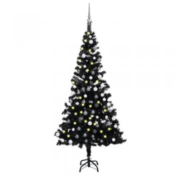 VidaXL Artificial Pre-lit Christmas Tree with Ball Set Black 59.1 PVC