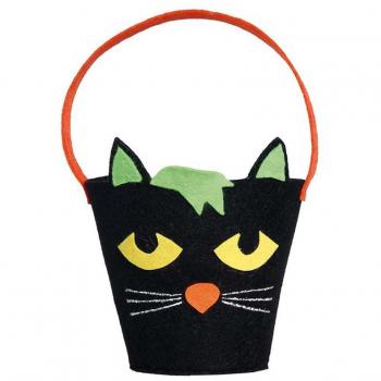 Cubo de Gato Negro de Fieltro 20 cm