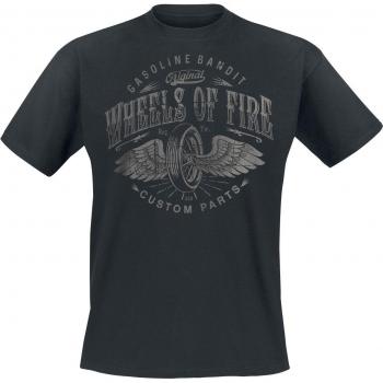 T‑Shirt « Wheels of Fire » – Noir – Disponible en S, M, L, XL, 2XL, 3XL, 4XL – Homme