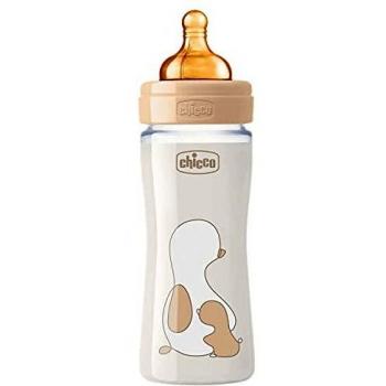 Chicco Original Touch Biberon in Vetro Unisex Bianco Flusso Lento 240ml 1 Pezzo