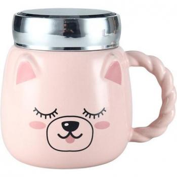Cartoon Ceramic Travel Mug with Lid