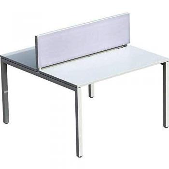 Écran de division bureau Paperflow tissu blanc 33x120 cm
