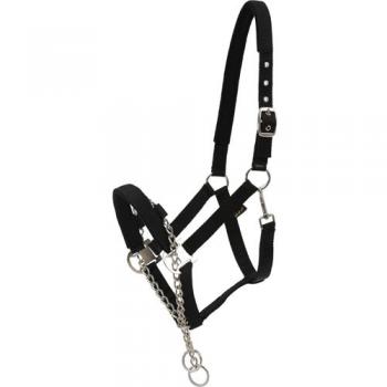 Harnais de Poney avec Chaîne en Noir
