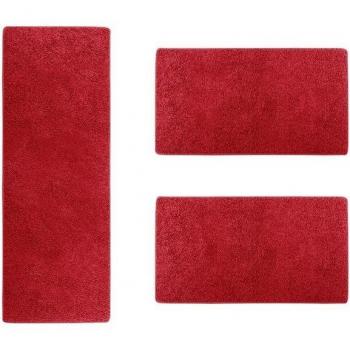 Tapis décoratif Barcelona Rouge 67 x 250 cm avec 2 tapis 67 x 140 cm