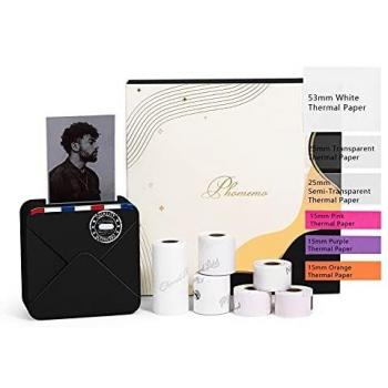 M02S Mini Thermodrucker – 300 dpi HD, Akku‑basiert, Journal‑Fotos, Schwarz