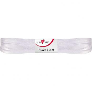 SUSY CARD Doppelsatin Geschenkband, 3 mm x 3 m, Weiß