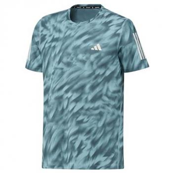 Adidas Maglia a Maniche Corte Own The Run Allover Print Mint Ton
