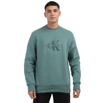 Sudadera de hombre Calvin Klein Jeans con cuello redondo y monograma en color verde, talla M