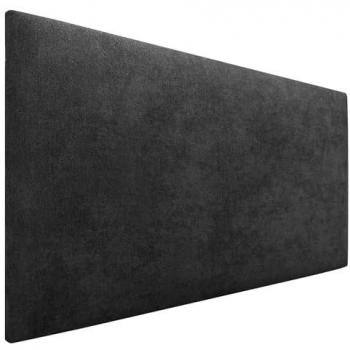 Cabecero Tapizado AQUALINE Liso de Polipiel o Tela Negro 110x50cm para Camas 80/90/105