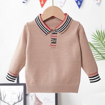 Knitted Lapel Sweater for Kids