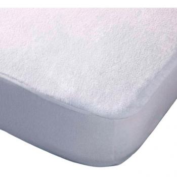 Manta Protector de Colchón Rizo de Algodón Gomera – Impermeable y Blanca, Cama 160 cm (Donegal Collections)