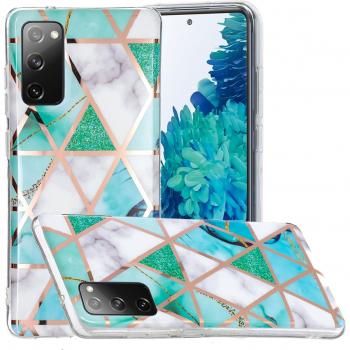 Samsung S20 Family Marble Textured Phone Case – Cyan