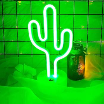 Luz Neón Cactus para el Hogar