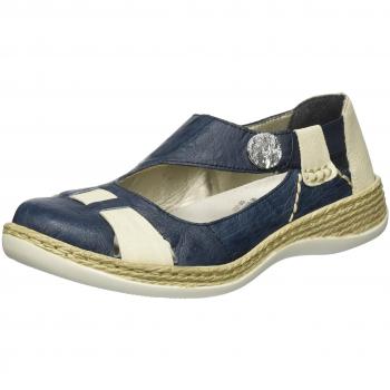 Rieker Women's 46457 Ballet Flats, Royal/Crema