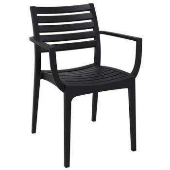 Artemis Outdoor Polypropylene Cafe Stacking Arm Chair