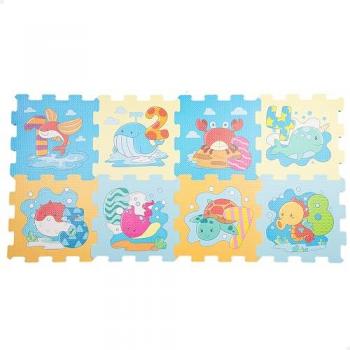 Alfombra puzle para bebés de gomaeva con diseño de animales y números, 8 piezas, gomaespuma, dimensiones 30x30 cm