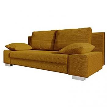 Canapé-lit ÉclatDoré 145 – Jaune – Poso 1 – Lit pliable intégré