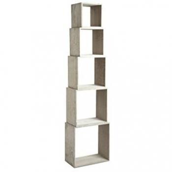 Set di 5 Mensole Cubo in Legno Paulownia