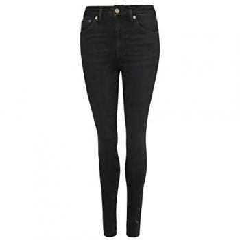 Superdry Jeans vintage, cintura alta, modello skinny, colore nero, finitura scura, 27