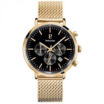 Montre Chronographe Homme Pierre Lannier Dorée avec Bracelet Acier Mailanais