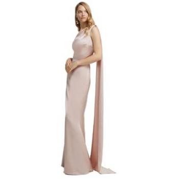 Drape-Shoulder Mocha Maxi Bridesmaid Dress – Coast Honoured Collection (Size 16 UK)