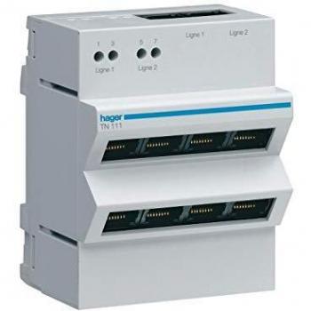 Répartiteur téléphonique analogique RNIS 2x4 RJ45 TN111 HAGER