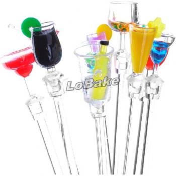 Mini fouets multicolores pour cocktails, 23 cm