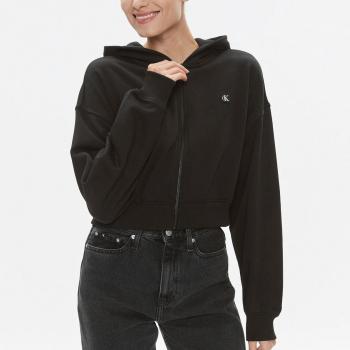 Calvin Klein Zip-throughs Female Black XS Black Hoodie with Zipper and Logo