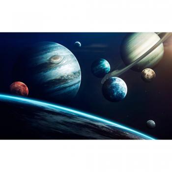 Papermoon Fototapete »Universum entdecken: Erde, Mond und Saturn«