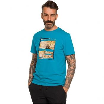 Camiseta Trangoworld Excelsior manga corta azul claro beige