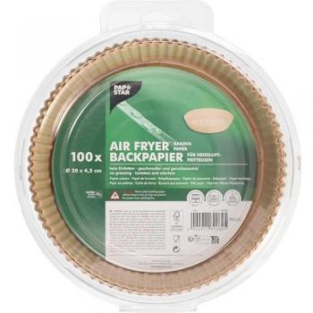 Heißluft‑Backpapier PapStar Ø 20 cm – 4,5 cm Breite, 100 Packung