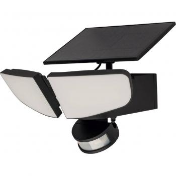 Lindby Naelin, aplique solar LED negro, con sensor, IP44