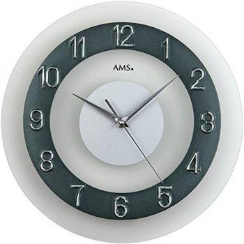 AMS W9355 Silver Wall Clock