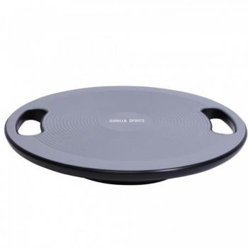 Gorilla Sports Balance Board mit Griffen, Schwarz/Dunkelgrau, Ø 40 cm